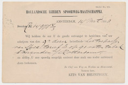 Spoorwegbriefkaart G. HYSM23 C - Locaal Te Amsterdam 1888 - Postal Stationery
