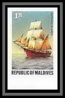 91861c Maldives N° 703 BATEAU Voilier (ship) Falh Hul Baaree Non Dentelé Imperf Mnh **  - Bateaux