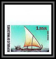 91861bd Maldives N° 704 Mas Dhoni BATEAU (ship Boat Voile Sailing) Non Dentelé ** MNH (Imperforate) - Schiffe