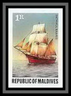 91861b Maldives N° 703 BATEAU Voilier (ship) Falh Hul Baaree Non Dentelé Imperf Mnh **  - Bateaux