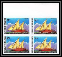 91861aa Maldives N° 700 Bathteli BATEAU (ship Boat Voile Sailing) Non Dentelé ** MNH (Imperforate) Bloc 4 - Schiffe