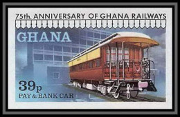 91860e Ghana N° 639 Pay & Bank Car Train Locomotive Engine 1978 Non Dentelé Imperf ** MNH  - Treinen