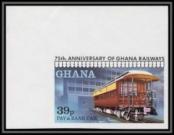91860f Ghana N° 639 Pay & Bank Car Train Locomotive Engine 1978 Non Dentelé Imperf ** MNH  - Trains