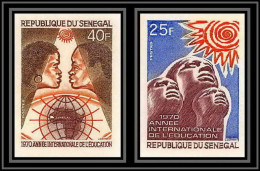 91852a Sénégal N° 337/338 Année De L'education 1970 Ecole School Enfant Child Children Non Dentelé Imperf - Senegal (1960-...)