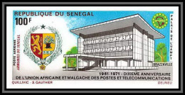 91850c Sénégal Poste Aerienne PA N° 111 UAMPT Télécommunications Telecom Uti 1971 Non Dentelé Imperf ** MNH Bloc 4 - Sénégal (1960-...)