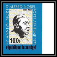 91849c Sénégal Poste Aerienne PA N° 109 Alfred Nobel 1971 Prix Nobel Prize Non Dentelé Imperf ** MNH - Premio Nobel