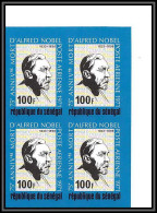 91849a Sénégal Poste Aerienne PA N° 109 Alfred Nobel 1971 Prix Nobel Prize Non Dentelé Imperf ** MNH Bloc 4 - Sénégal (1960-...)