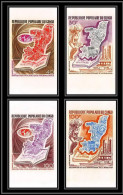 91846d Congo PA N°167/170 Révolution 1973 Stamps On Stamps Timbres Sur Timbres Non Dentelé Imperf ** MNH Feuille  - Sellos Sobre Sellos