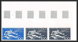 91844 Congo N°150 Hurdles Haies Jeux Olympiques Olympic Games Munich 1972 Non Dentelé ** MNH Imperf Essai Proof Strip 3 - Zomer 1972: München