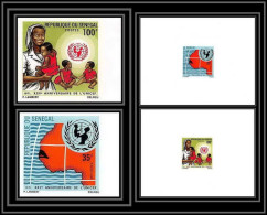 91847d Sénégal N° 356/357 UNICEF 1971 Enfant Child Children Non Dentelé Imperf ** MNH + Epreuve De Luxe Proof - Senegal (1960-...)