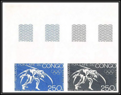 91845a Congo N°152 Lutte Wrestling 1972 Jeux Olympiques Olympic Games Munich 72 Non Dentelé ** MNH Imperf Essai Proof  - Ringen