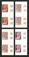 91846b Congo PA N°167/170 Révolution 1973 Stamps On Stamps Non Dentelé Imperf ** MNH Feuille Paire - Briefmarken Auf Briefmarken