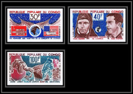 92917f Congo PA N°185/187 Conquète Spaciale Espace (space) Gagarine Gagarin Non Dentelé ** MNH Imperf  - Neufs