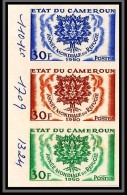 92907 Cameroun N°312 Année Mondiale Du Refugié Refugees 1960 Essai Proof Non Dentelé ** MNH Imperf Bande De 3 - Kameroen (1960-...)