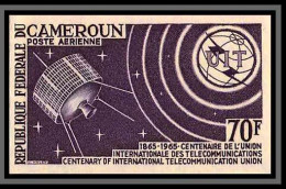 92893Cameroun PA N°65 UIT ITU Telecommunications Espace Space Essai Proof Non Dentelé ** MNH Imperf - Kameroen (1960-...)