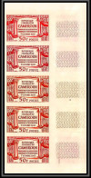 92868 Cameroun N°359 Anniversaire Reunification 1962 Essai Proof Non Dentelé ** (MNH Imperf) Bande De 5 Coin De Feuille - Kameroen (1960-...)