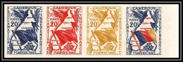 92852 Cameroun N°310 Independance 1960 Drapeau Flag Essai Proof Non Dentelé ** MNH Imperf Bande D 4 - Cameroon (1960-...)