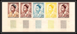 92847 Cameroun N°311 Ahidjo Premier Ministre 1960 Essai Proof Non Dentelé ** MNH Imperf Independance Bande De 5 - Cameroun (1960-...)