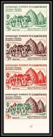 92818 Cameroun N°409 Folklore Et Tourisme Tourism Case Mousgoum 1965 Bande 4 Essai Proof Non Dentelé ** (MNH Imperf) - Cameroon (1960-...)