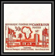 92809 Cameroun N°383 Coupe Football Soccer Des Tropiques 1964 Entree Stade Essai Proof Non Dentelé ** MNH Imperf - Ongebruikt