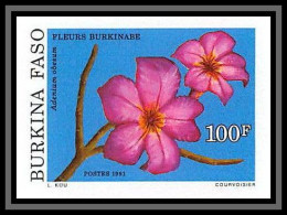 92762b Burkina Faso N°841 Adenium Obesum Rose Du Desert 1991 Non Dentelé ** MNH Imperf Fleurs (plants - Flowers) - Rose