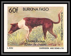 92759c Burkina Faso N° 809 Chien De Chasse 1989 Hunting Dog Non Dentelé ** MNH Imperf  - Hunde