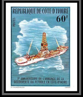 92758c Cote D'ivoire N° 473 Petrole 1978 Oil Patrol Tanker Navire Bateau Boat Ship Non Dentelé ** MNH Imperf  - Petrolio