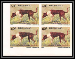 92759b Burkina Faso N° 809 Chien De Chasse 1989 Hunting Dog Non Dentelé ** MNH Imperf Bloc 4 - Dogs