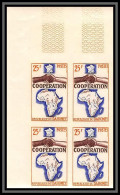 92753a Dahomey N° 213 Coopération Avec Le France 1964 Non Dentelé ** MNH Imperf Bloc 4 - Emissioni Congiunte