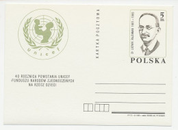 Postal Stationery Poland 1986 UNICEF - 40 Years - UNO