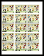 92751 Liberia N° 886-891 Football Soccer 1981 Espana 82 Wold Cup Non Dentelé ** MNH Imperf Bloc De 15 (mi 1464-1469) - Liberia