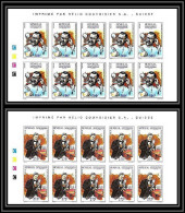 92745d Sénégal N°1224/1125 Louis Pasteur Bloc 10 Imprimé Hélio Courvoisier 1996 Non Dentelé ** MNH Imperf - Senegal (1960-...)