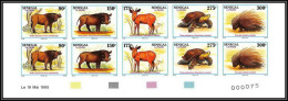 92737c Sénégal 1144/1148 Buffalo Tortue Turtle Phacochère Warthog Porc Epic Animals 1995 Non Dentelé ** MNH Imperf Daté - Schildpadden