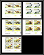 92739d Sénégal N°1112/1116 Dinosaures Animaux Prehistoriques Prehistorics 1994 Non Dentelé ** MNH Imperf Coin Datés - Préhistoriques