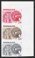 92710b Monaco N°1369 Collége Franciscain Franciscan College Bloc 3 Essai Proof Non Dentelé Imperf ** MNH ** - Unused Stamps
