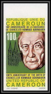 92579a Cameroun (cameroon) N°601 Konrad Adenauer Non Dentelé Imperf ** MNH - Cameroon (1960-...)