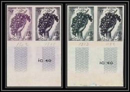 92555b Tunisie (tunisia) N°428 Grappe De Raisin Bunch Of Grapes Essai Proof Non Dentelé Imperf ** MNH 2 Paires - Fruit