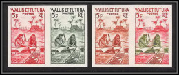92538a Wallis Et Futuna N°157A Fabrication D'un Tapa 1957 Arbre à Pain Breadfruit Essai Proof Non Dentelé Imperf ** MNH - Unused Stamps
