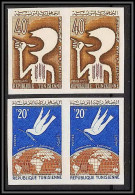 92536a Tunisie N°573/574 Campagne Mondiale Contre La Faim 1963 Fight Against Hunger Paires Non Dentelé Imperf ** MNH - Tunisia