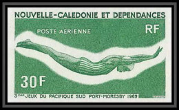 92361a Nouvelle-Calédonie PA N°106 Natation Swiming Jeux Pacific Sud 1969 Dive Essai Proof Non Dentelé Imperf ** MNH  - High Diving