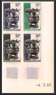 93661d Cote D'ivoire N°245 Arts Nègres Boite à Onguent 1966 Coin Daté Essai Proof Non Dentelé Imperf ** MNH - Ivory Coast (1960-...)