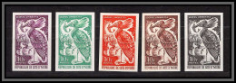 93640d Cote D'ivoire N°238 Ombrette Hamerkop Oiseaux Birds Lot De 5 Couleurs Essai Proof Non Dentelé Imperf ** MNH 1965 - Autres & Non Classés
