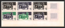 93661c Cote D'ivoire N°245 Arts Nègres Boite à Onguent 1966 Bloc 6 Essai Proof Non Dentelé Imperf ** MNH - Costa De Marfil (1960-...)