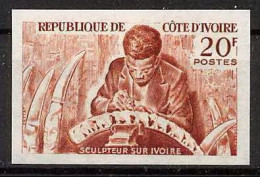 93623f Cote D'ivoire N°232 Sculpteur Sur Ivoire Carved Ivory Essai Proof Non Dentelé Imperf ** MNH - Ivory Coast (1960-...)