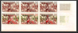 93627c Cote D'ivoire N°233 Tisserand Weaver 1965 Bloc 6 Multiolore Essai Proof Non Dentelé Imperf ** MNH - Côte D'Ivoire (1960-...)