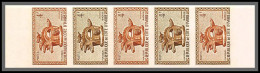 93569b Cote D'ivoire N°184 Masque Baoulé Mask 1960 Bande 5 Essai Proof Non Dentelé Imperf ** MNH - Costa De Marfil (1960-...)