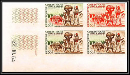93601c Cote D'ivoire N°229 Journee Du Timbre 1964 Courrier De Korhogo Coin Daté Essai Proof Non Dentelé Imperf ** MNH - Costa De Marfil (1960-...)