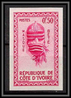 93550f Cote D'ivoire N°181 Maque Bété Mask Essai Proof Non Dentelé Imperf ** MNH 1960 - Côte D'Ivoire (1960-...)