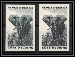 93540e Cote D'ivoire N°177 Elephant 1959 2 Couleurs Differentes Essai Proof Non Dentelé Imperf ** MNH - Ivory Coast (1960-...)