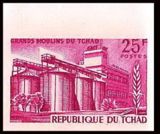 93438b Tchad N°144 Grands Moulins Moulin Mill Essai Proof Non Dentelé Imperf ** MNH - Agricoltura